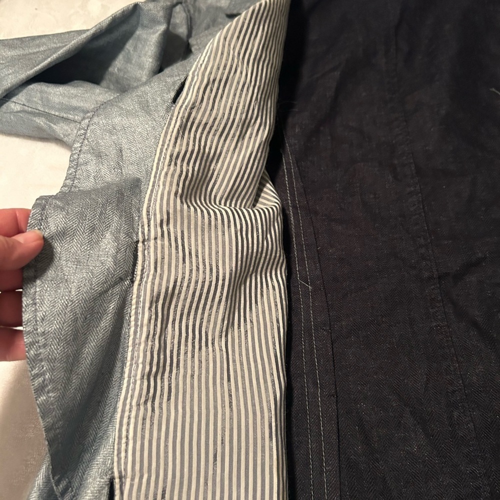 ARMANI COLLEZIONI Ruffle Front dusty blue 
 Modern Fit Blazer Jacket siz… - Picture 6 of 10